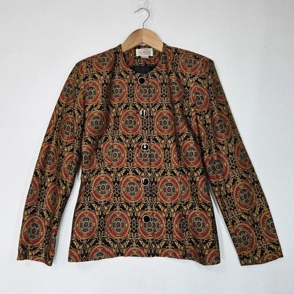 VTG Field Manor 2 pc Skirt Set Top/Jacket Maxi Skirt Vtg Sz 10* Multicolor READ
